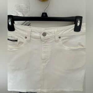 Calvin Klein White Jean Skirt